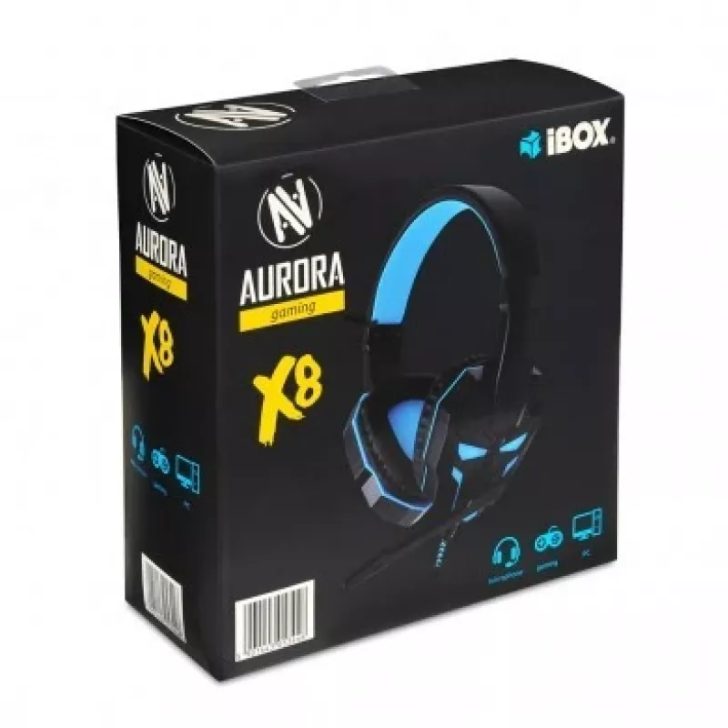 IBOX X8 GAMING SHPIX8MV ausinės (juodos) (SHPIX8MV)