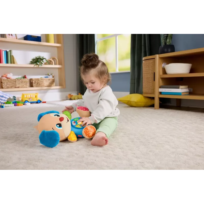 Interaktyvus mokomasis žaislas MATTEL Fisher-Price Learn & Laugh Puppy JFD27 — šviesos, garsai, mygtukai ankstyvajam mokymuisi