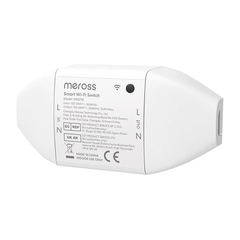 Išmanusis WiFi jungiklis Meross MSS715MA-UN suderinamas su Matter – vieno kanalo sieninis relė namų automatizavimui