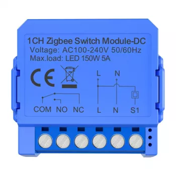 1 kanalo ZigBee jungiklio modulis Avatto ZWSM16-DC32V-1, sausasis kontaktas, DC 32V