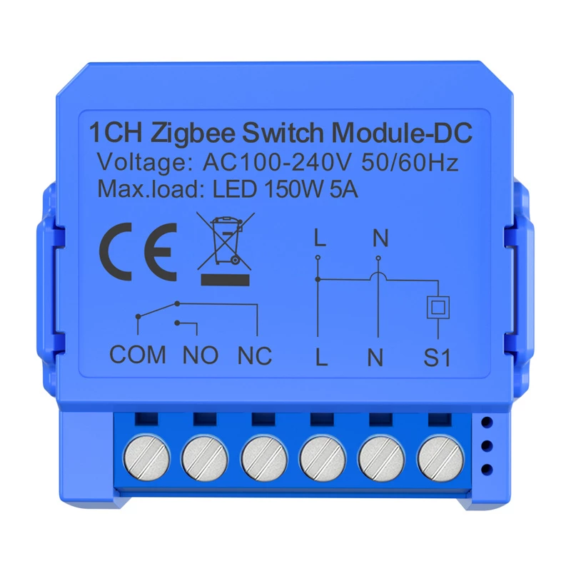 1 kanalo ZigBee jungiklio modulis Avatto ZWSM16-DC32V-1, sausasis kontaktas, DC 32V