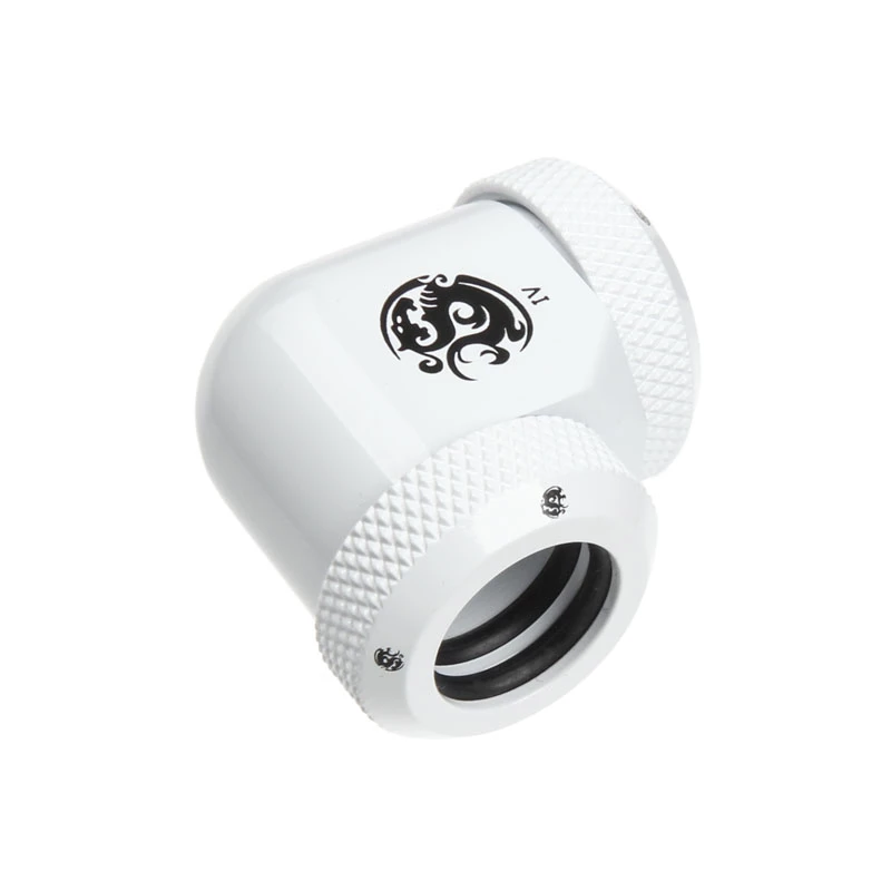 Adapter 90° BitsPower Multi-Link 2x 12mm AD jungtims — baltas (BP-DWE90DML)