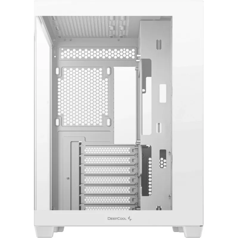 PC korpusas DeepCool CG530 WH Midi Tower — ATX/Micro ATX/ITX, grūdintas stiklas, 2×3,5 colio + 3×2,5 colio nišos, palaiko iki 410 mm GPU
