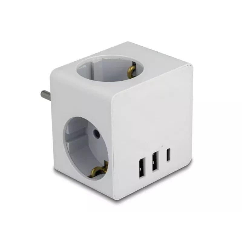 Maitinimo kištuko adapteris Type F DeLOCK 11496 2 USB prievadai 5V 2.4A 3A