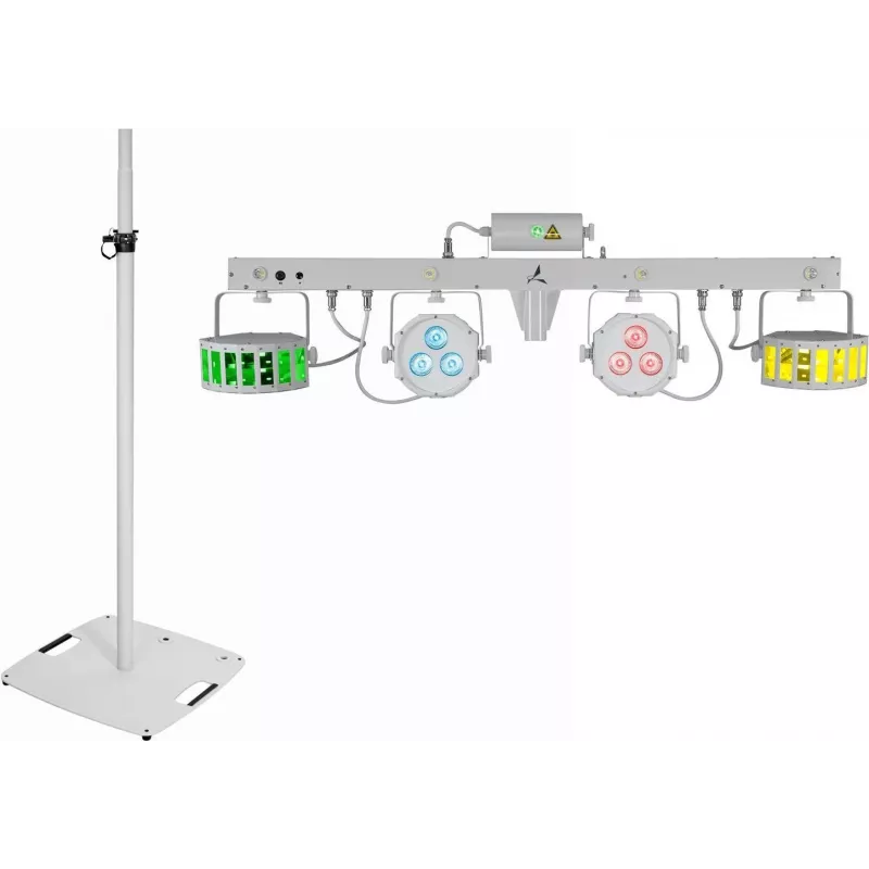 LED lazerinės juostos rinkinys EUROLITE KLS su garsiakalbių stovais BPS-3, baltas