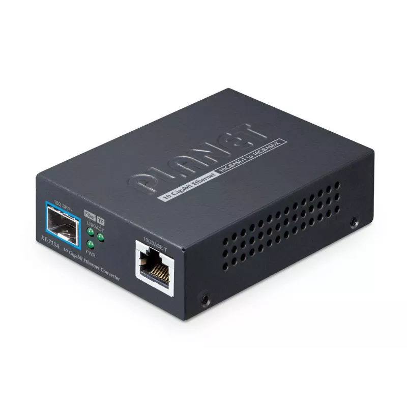 Medijos keitiklis PLANET 10GBASE-T į 10GBASE-X SFP+ varinis prievadas Juodas