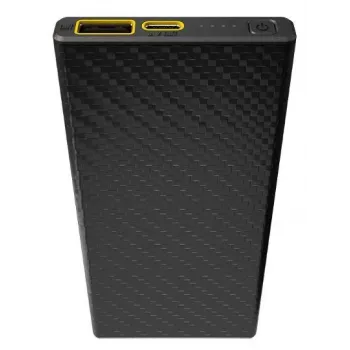Nešiojama išorinė baterija Nitecore CARBO 10000 — ličio jonų 10000 mAh, 38 W PD, USB‑A + USB‑C, pilka