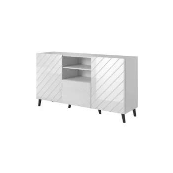 ABETO komoda 150x42x82 baltas blizgus