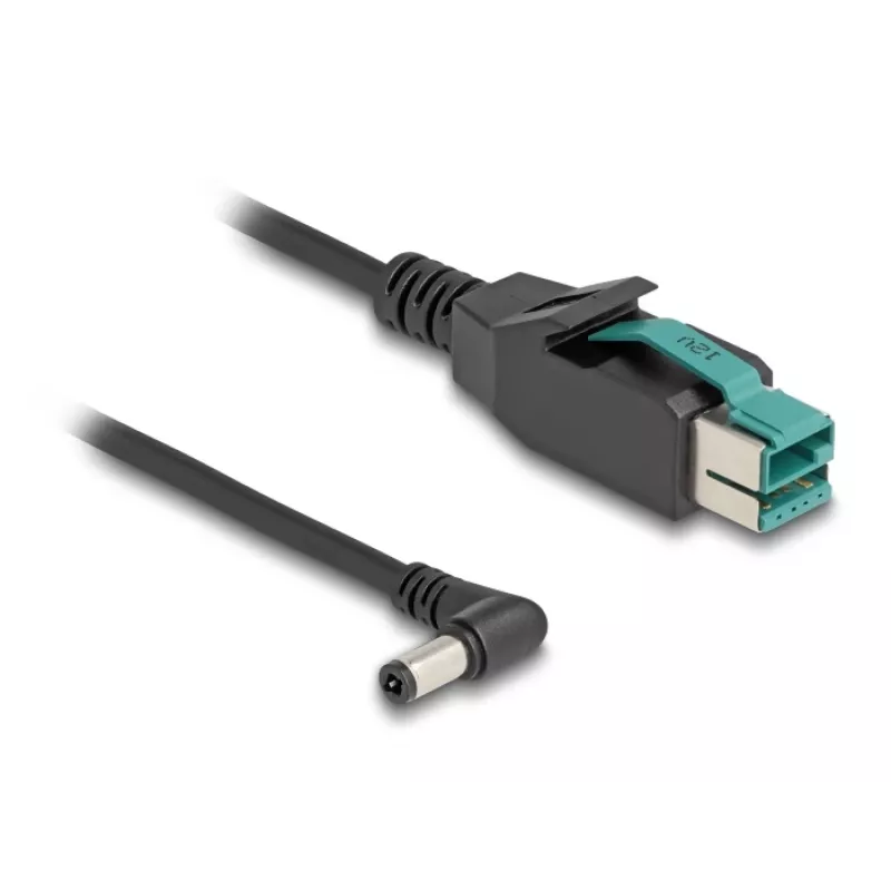 DeLOCK PoweredUSB laidas, USB kištukas 12 V į DC 5,5 x 2,5 mm kištuką kampuotas, 1 m