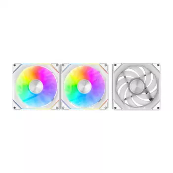 Aušinimo ventiliatoriai Darkflash Gauss G24 3 viename Balti 120 mm — 3 vnt. rinkinys, 120 mm