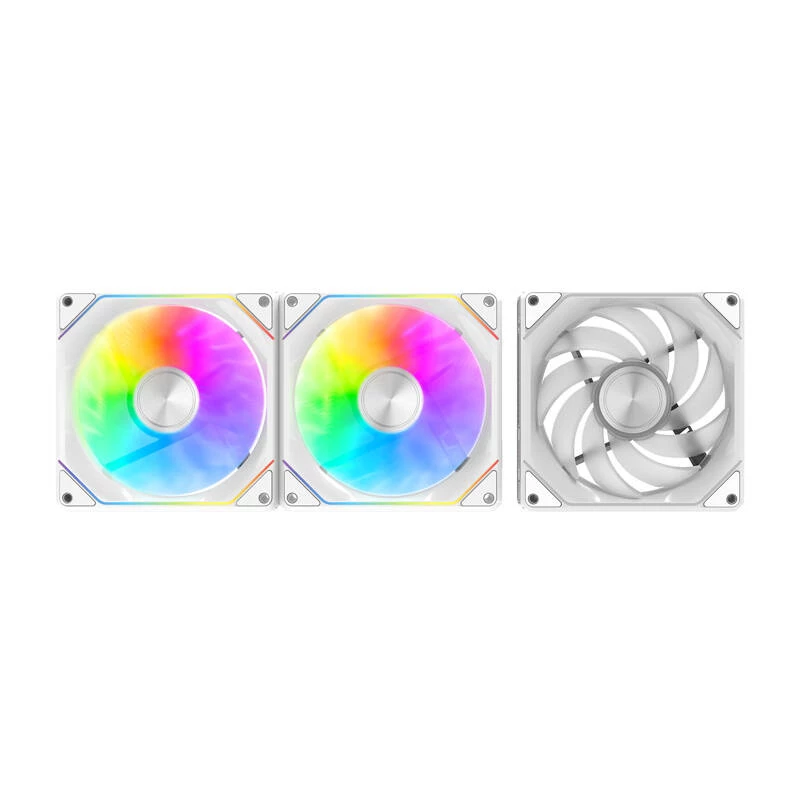 Aušinimo ventiliatoriai Darkflash Gauss G24 3 viename Balti 120 mm — 3 vnt. rinkinys, 120 mm