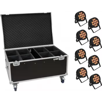 EUROLITE 8 vnt. LED IP PAR 12x9W SCL Spot rinkinys su ratukais