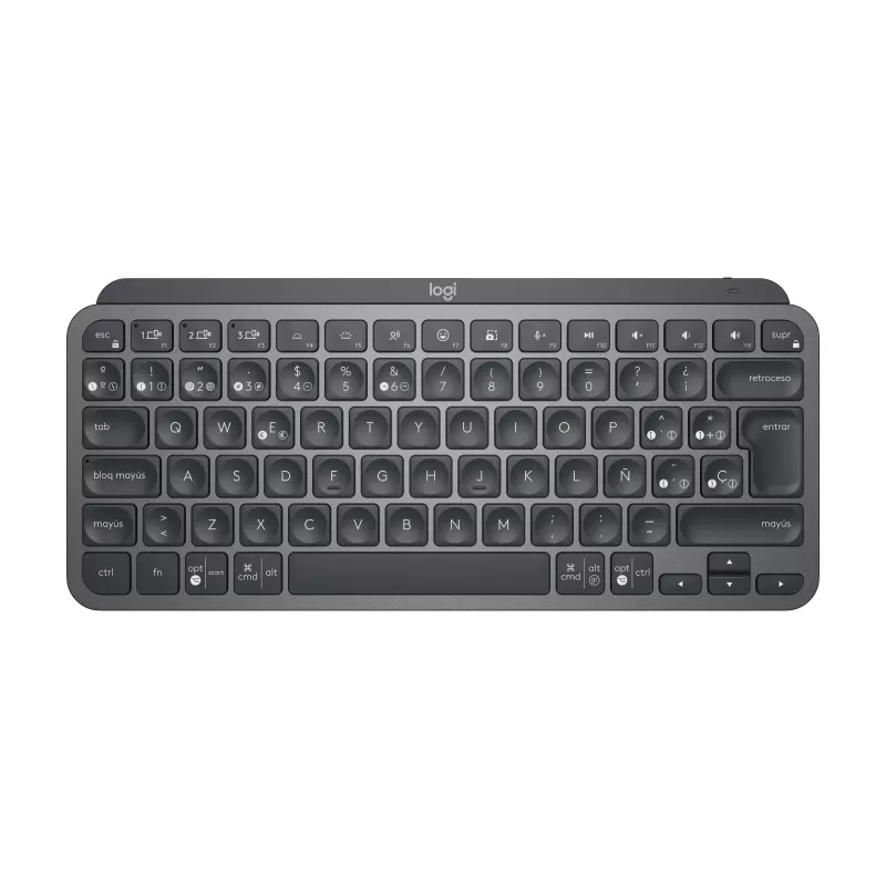 Logitech MX Keys Mini verslui - Klaviatūra - su apšvietimu - Belaidė - Bluetooth LE - QWERTY - Ispanų - Europa - Grafitas (920-010603)