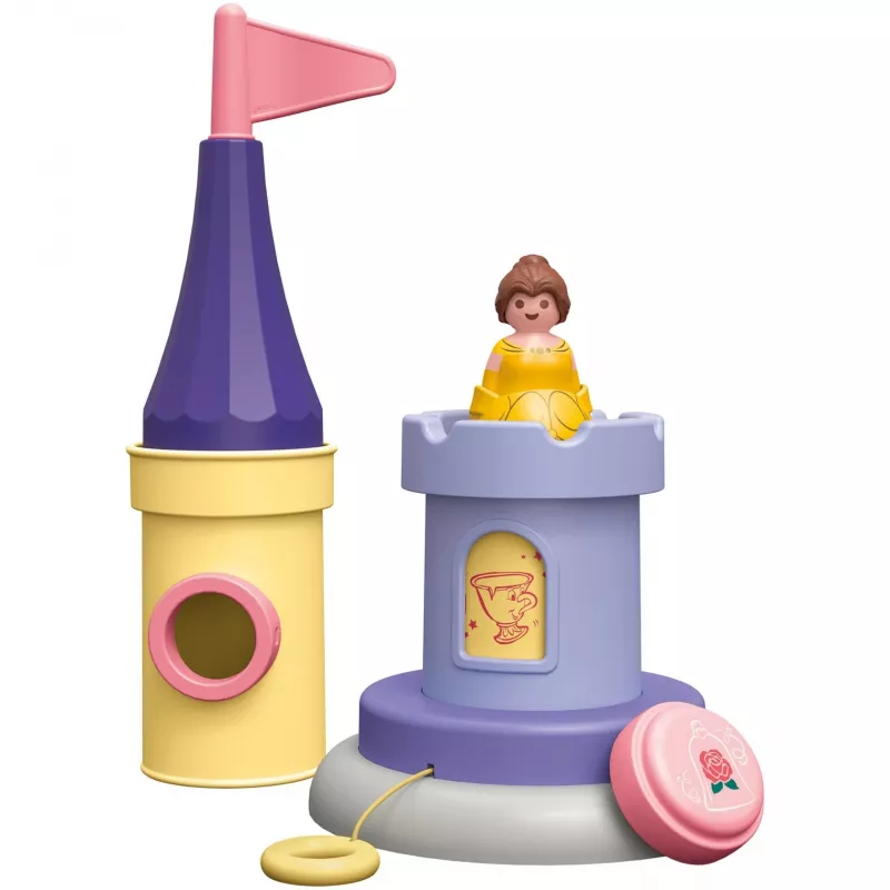 PLAYMOBIL JUNIOR & Disney: Belle's žaidimų bokštas su garsu | Žaidimų rinkinys mažyliams 1–3 m.
