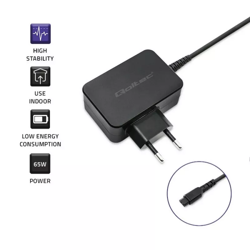 Universalus maitinimo adapteris QOLTEC 52414 65W su 10 keičiamų jungčių
