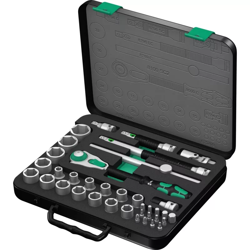 Veržliarakčių komplektas Wera 05003645001 37 vnt. Juoda Žalia