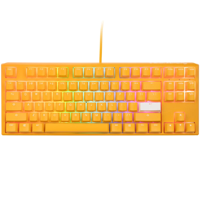 Ducky One 3 TKL klaviatūra, skirta žaidimams, USB, QWERTY, anglų k., geltona