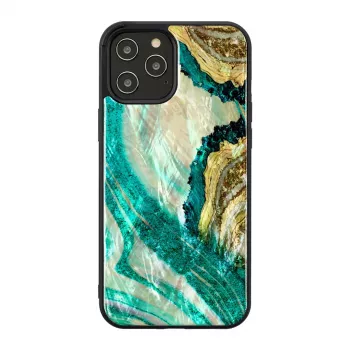 Apsauginis iKins dėklas Apple iPhone 12 Pro Max — akvamarino agato dizainas
