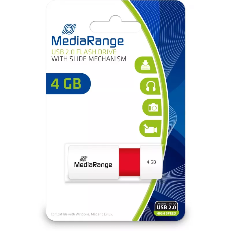 USB atmintinė MediaRange 4 GB USB Type-A 2.0 MR970