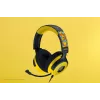 Ausinės Razer Kraken V4 X Pokemon — laidinės USB-C/USB-A, supraauralinės, 20–20000 Hz, 1,8 m laidas, 310 g, juoda/geltona