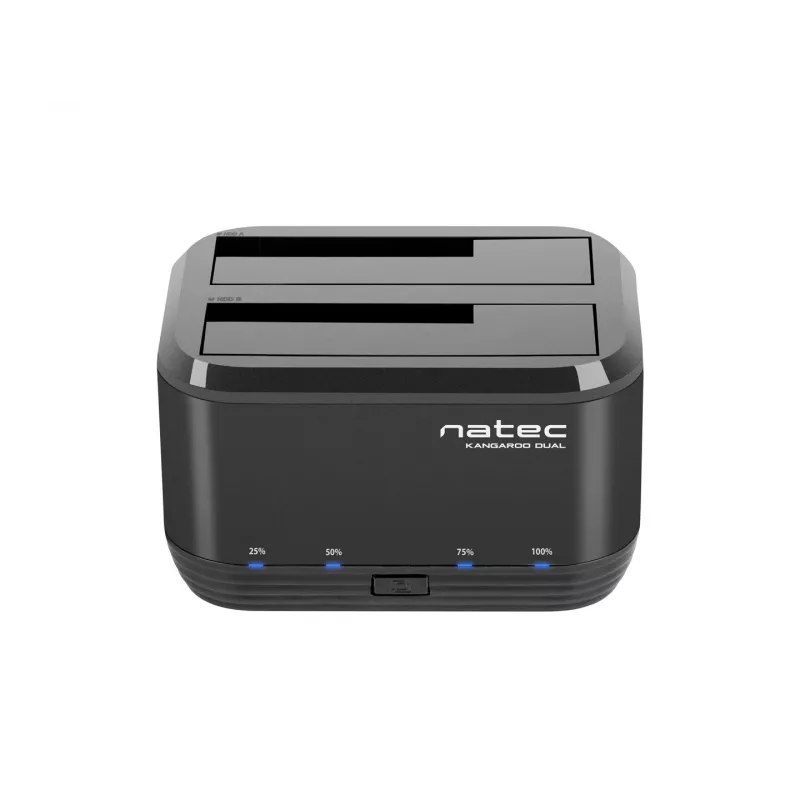 HDD prijungimo stotelė 2,5/3,5 USB 3.0 Natec Kangaroo Dual, klonavimo funkcija, maitinimo adapteris