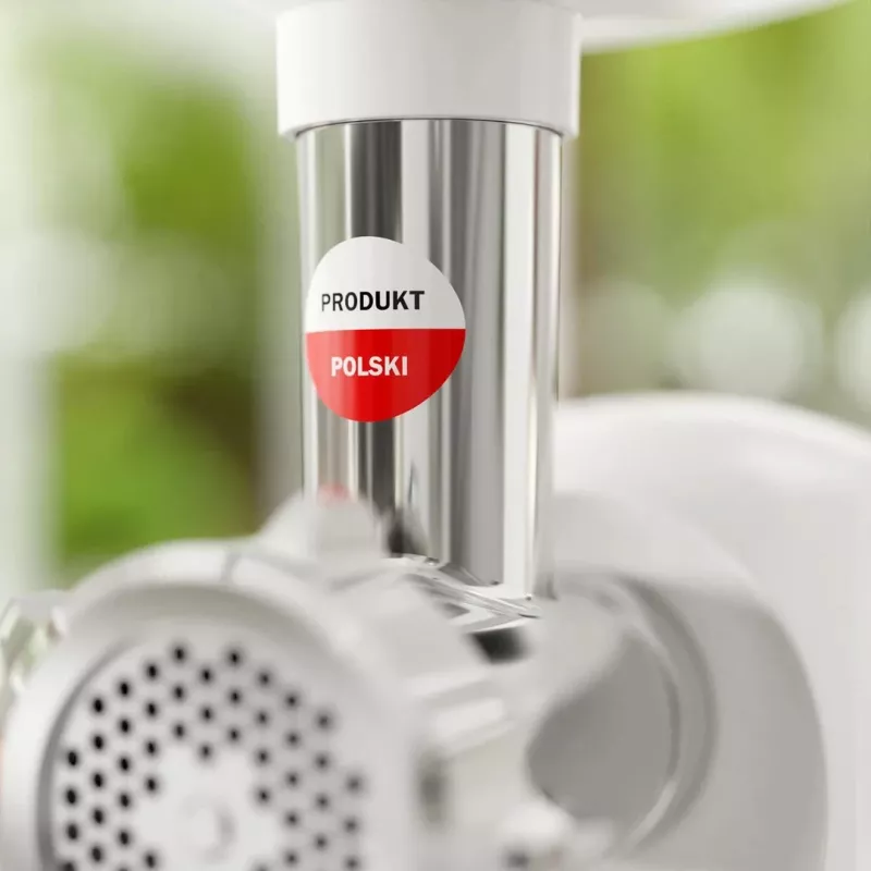Buitinė elektrinė mėsmalė SMAPP 489.8 — 2000 W, 3 sieteliai (2,7 / 8 mm), neslystančios kojelės, pilka