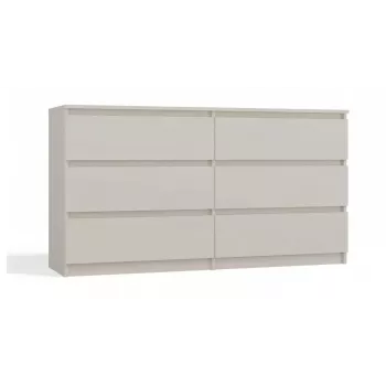 Komoda MALWA M6/140 by top e shop — 6 stalčiai, 1380×400×750 mm, kašmyro laminatas