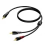 3,5 mm lizdo kištukas, stereofoninis, į 2x RCA/Cinch kištuką, garso kabelis Procab 1KPCL049 5 m