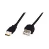 Digitus - USB ilginimo kabelis - USB Type A, 4 kontaktų (kišt.) - USB Type A, 4 kontaktų (lizd.) - 3,0 m (USB / USB 2.0) - Juoda (AK-300202-030-S)