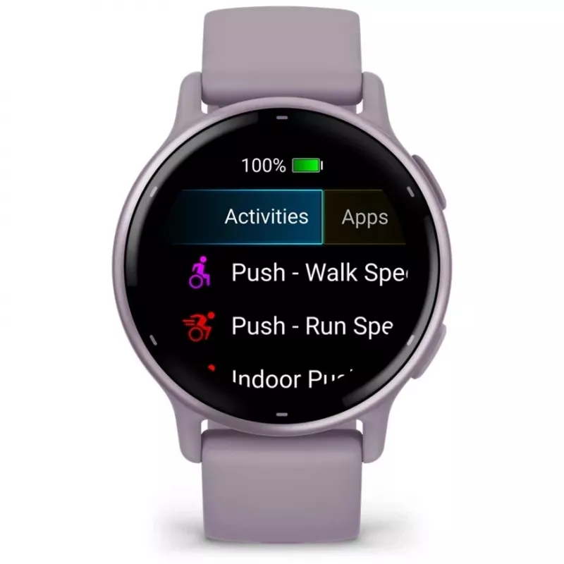 Garmin Vivoactive 5 3,05 cm (1,2) AMOLED skaitmeninis 390 x 390 pikselių jutiklinis ekranas violetinis Wi-Fi GPS (palydovinis)