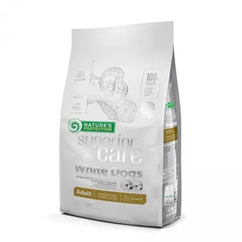 Sausas šunų ėdalas nature’s protection Superior Care White Dogs Grain Free Small Lamb 4 kg — suaugusiems mažų veislių šunims, 21% baltymų, 18% riebalų