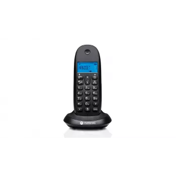 Belaidis telefonas Motorola C1001CB Juodas — DECT belaidis ragelis su 1,6 colio ekranu