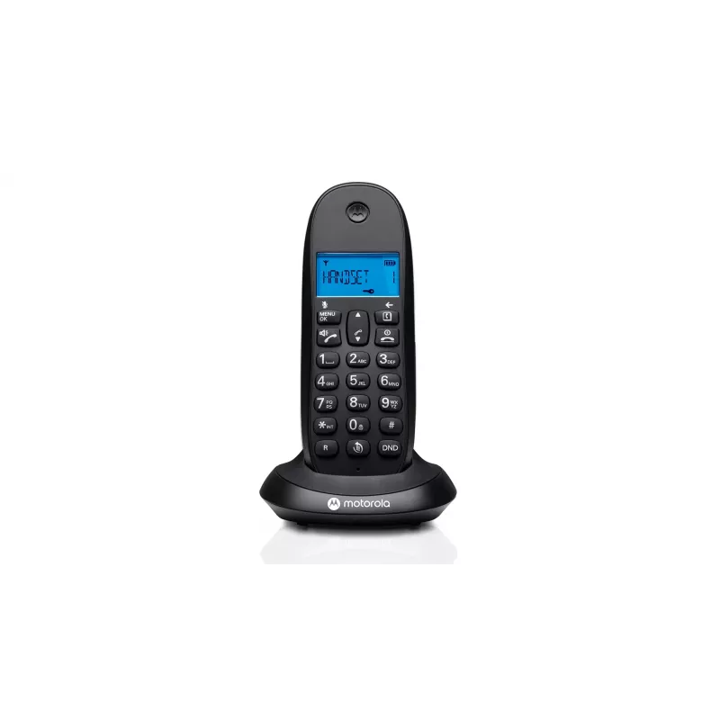 Belaidis telefonas Motorola C1001CB Juodas — DECT belaidis ragelis su 1,6 colio ekranu