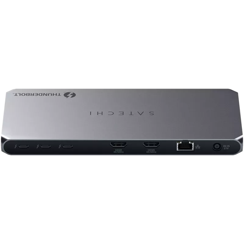 Satechi Thunderbolt 4 Dock ST-DT4MDM-EU — Thunderbolt 4 dokavimo stotelė, 2× HDMI 2.0, 2× USB-A 3.2