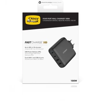 Sieninis pakrovėjas OTTERBOX 78-81343 100W GaN su 2× USB-C ir 2× USB-A prievadais