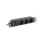 Lanberg PDU-03E-0200-BK maitinimo paskirstymo blokas (PDU) 3 kintamosios srovės lizdai 1U juoda
