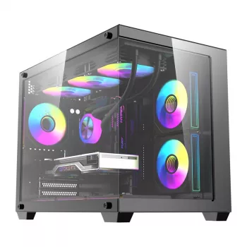 Kompiuterio korpusas DarkFlash B275 PRO (juodas) su 6 komplektuojamais aušinimo ventiliatoriais