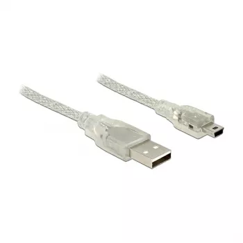 USB kabelis DeLOCK 83907 USB 2.0 2m USB A Mini-USB B permatomas