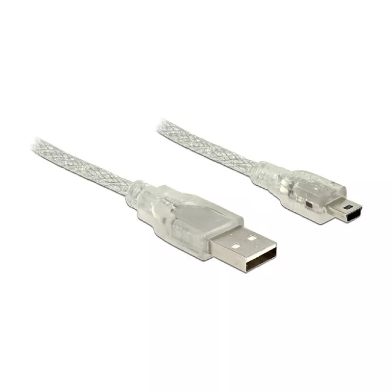 USB kabelis DeLOCK 83907 USB 2.0 2m USB A Mini-USB B permatomas