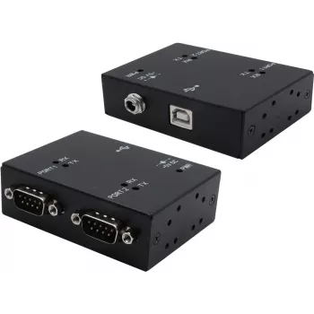 Nuoseklusis adapterio kabelis Exsys USB 2.0 prie 2 prievadų RS-232 EX-13072HM metaliniame korpuse