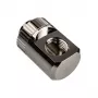 EK Water Blocks EK-Torque adapteris 90 laipsnių G1/4 colio AG į G1/4 colio IG – pasukamas, nikelis sidabrinis