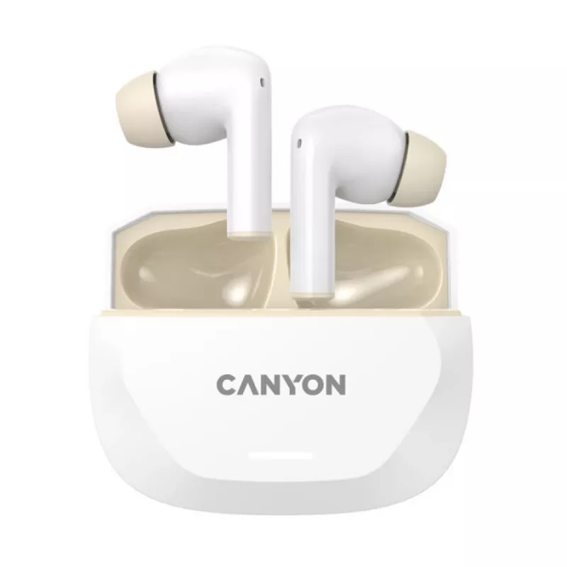 Ausinės CANYON HEXAGON 7 TWS ANC+ENC belaidis įkrovimas baltos smėlio spalvos