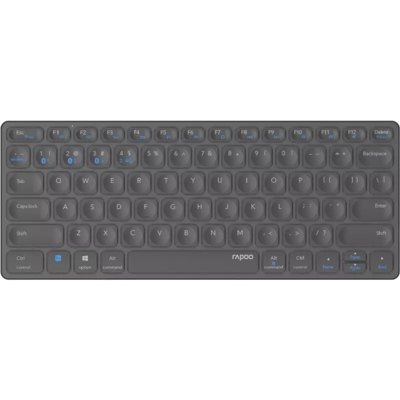Rapoo E9600M klaviatūra RF belaidė + Bluetooth QWERTY vokiška pilka (00217359)