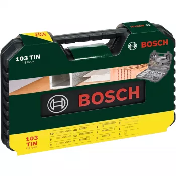 Priedų rinkinys Bosch V-Line 103 vnt. — Bosch 103 dalių grąžtų ir suktuvų priedų rinkinys