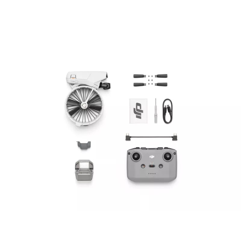 Dronas DJI Flip, 4 rotoriai, 48 MP kamera, 3840×2160 vaizdo įrašas, 3110 mAh baterija, juoda / balta