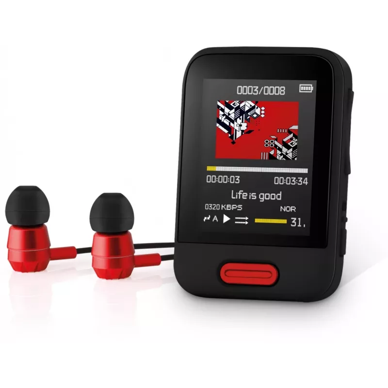 Portable MP3/MP4 player SENCOR SFP 7716RD — 16GB atminties, kompaktiškas medijos grotuvas