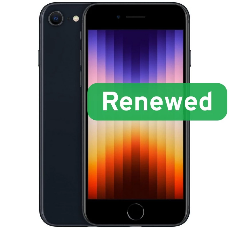 B klasė | Apple iPhone SE (2022) | 4.7 col. Retina IPS | 5G | 64 GB | Midnight | iOS | Apple Renew
