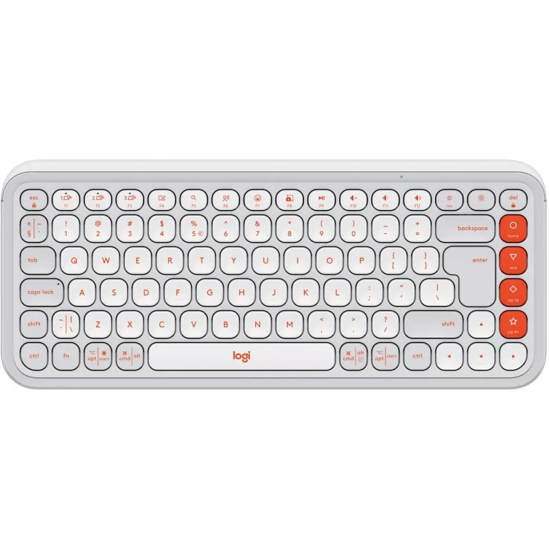 Logitech POP Icon Keys - Klaviatūra - Belaidė - Bluetooth LE - QWERTY - US International - Off White, oranžinė (920-013072)