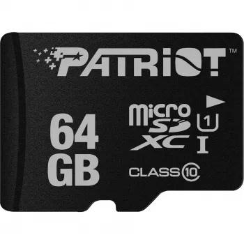 Atminties kortelė PATRIOT MicroSDXC 64GB UHS‑I Class 10 U1 80MB/s (PSF64GMDC10)
