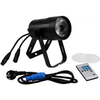 LED efektinis šviestuvas EUROLITE PST-15W DMX 1 LED — kompaktiškas scenos/studijos šviestuvas su DMX valdymu
